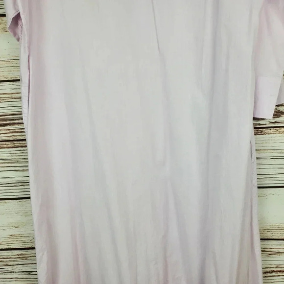 Soft Surroundings Medium Lavender 3/4 Sleeve Embroidered Cotton Gown Nightgown - Picture 7 of 9